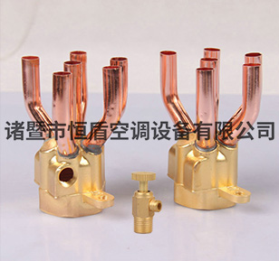 黃銅集水頭六進六出 六孔空調制冷配件